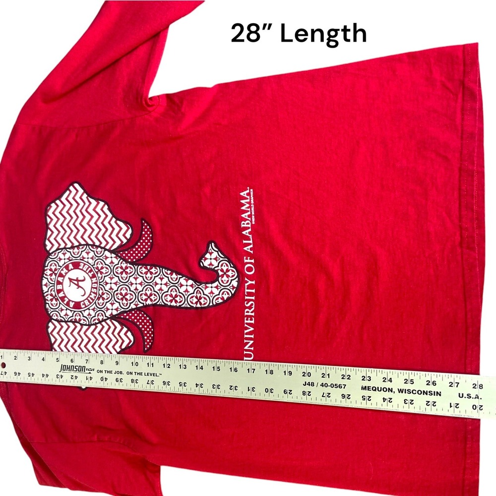 ALABAMA CRIMSON TIDE Red Long Sleeve Graphic Shirt New World Graphics Large NCAA - Picture 10 of 10